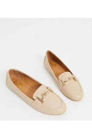 Raid Nidhi - Mocassini beige con morsetto dorato