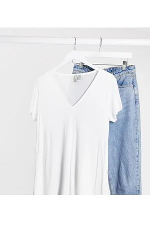 ASOS ASOS DESIGN Maternity - T-shirt comoda bianca con scollo a V