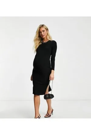 Flounce London Flounce Maternity - Basic - Vestito midi a maniche lunghe in jersey