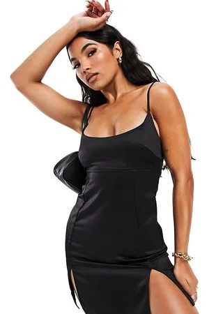 AsYou As You - Vestito corto con spacco sul davanti spalline sottili e scollo quadrato