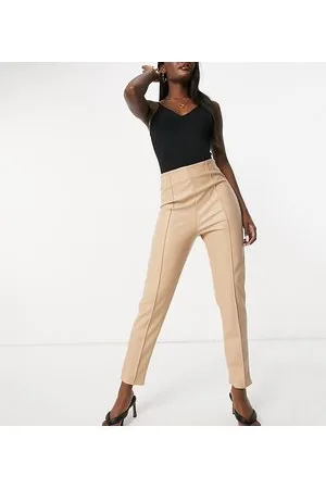 Missguided Pantaloni in ecopelle PU beige in coordinato