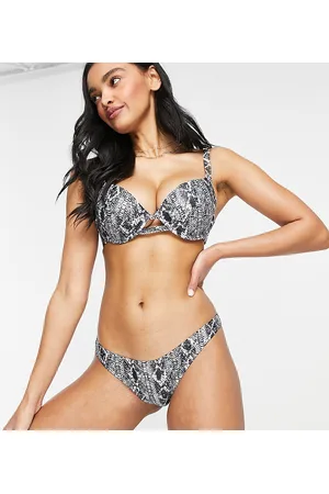 Wolf & Whistle Esclusiva - Slip bikini sgambato con stampa pitonata
