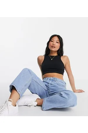 ASOS ASOS DESIGN Petite - Canotta super corta accollata nera