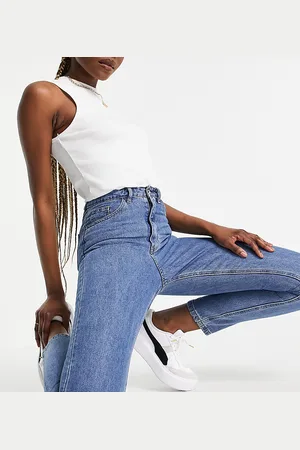 Missguided Riot - Mom jeans rigidi a vita alta tinta unita