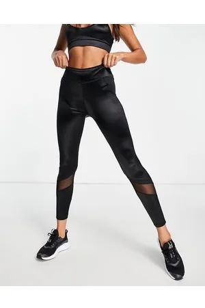 River Island Active - Leggings modellanti effetto bagnato neri