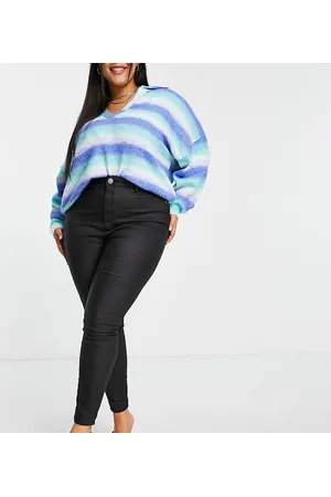 River Island Jeans skinny neri in tessuto cerato spalmato
