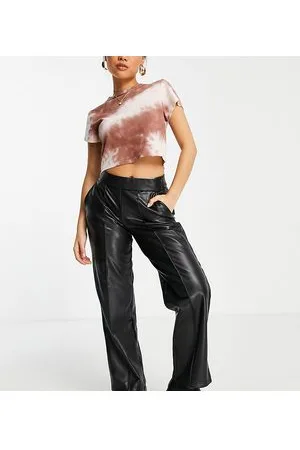 Pieces® Pantaloni in pelle sintetica nera