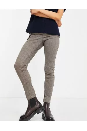 VERO MODA FRSH - Pantaloni skinny marroni a quadri