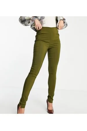 VERO MODA Pantaloni a vita alta slim color kaki