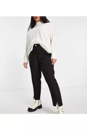 River Island Pantaloni a sigaretta con spacco laterale neri