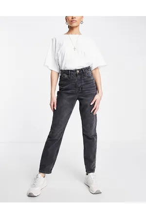 River Island Mom jeans neri a vita alta