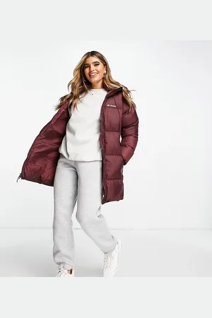 Columbia In esclusiva per ASOS - - Puffect - Giacca media lunghezza con cappuccio bordeaux