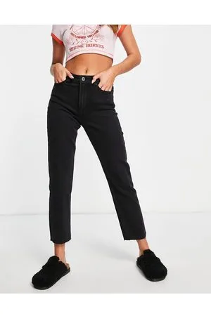 ONLY Emily - Jeans dritti neri con fondo grezzo