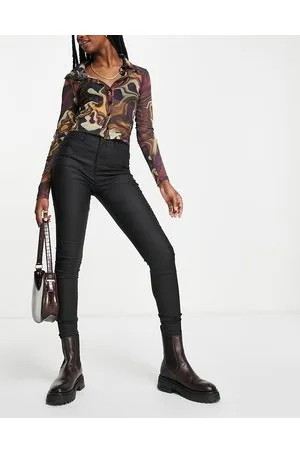 River Island Jeans skinny vita alta spalmati, colore