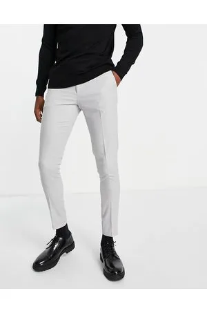 ASOS Wedding - Pantaloni da abito super skinny ghiaccio testurizzati