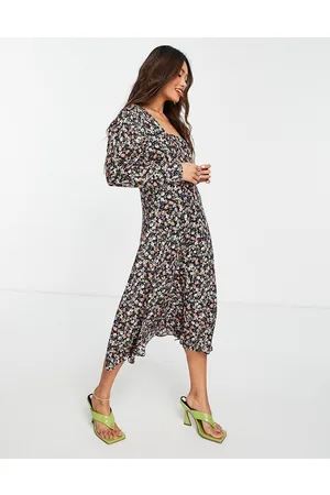 Trendyol Vestito midi a maniche lunghe con stampa a fiorellini