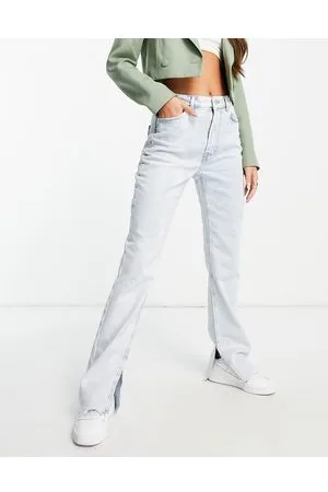 New Look Jeans a zampa con spacchi sul fondo lavaggio chiaro