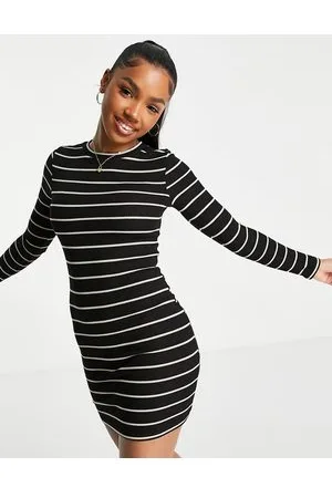 Miss Selfridge Vestito a tubino corto a righe bianche