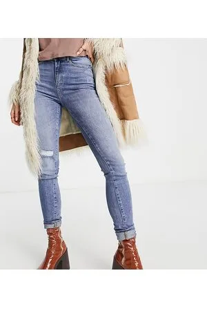 Noisy May Noisy May - Tall - Jeans skinny a vita alta con strappi sulle ginocchia colore azzurro