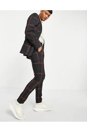 ASOS Pantaloni da abito super skinny color acceso a quadri scozzesi