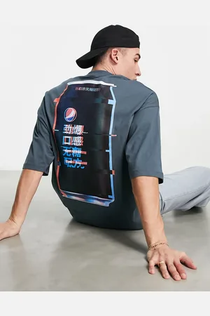 ASOS T-shirt oversize con stampa "Pepsi Max" sul retro, color antracite