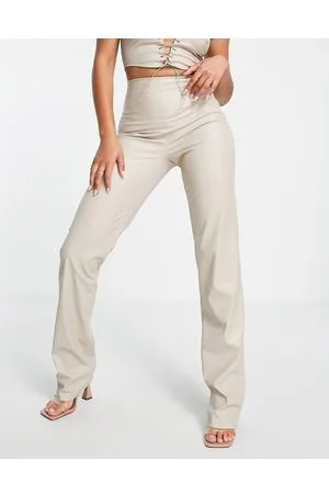 Missyempire Pantaloni dritti in pelle sintetica coccodrillo in coordinato