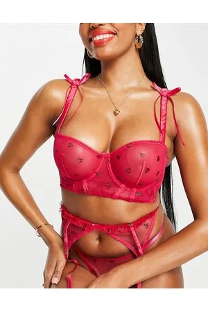 ASOS Coppe Grandi - Minnie - Corsetto vivo con cuori glitterati