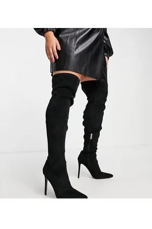 ASOS Curve - Koko - Stivali cuissard neri con tacco