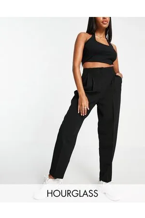 ASOS Hourglass - Pantaloni mom extra larghi in tessuto morbido neri