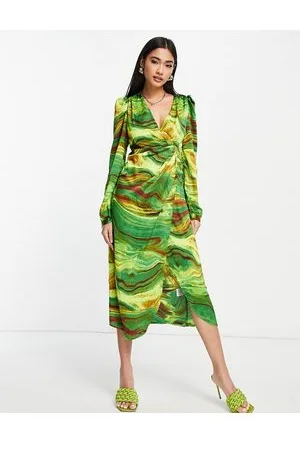 Liquorish Vestito midi avvolgente con stampa marmorizzata