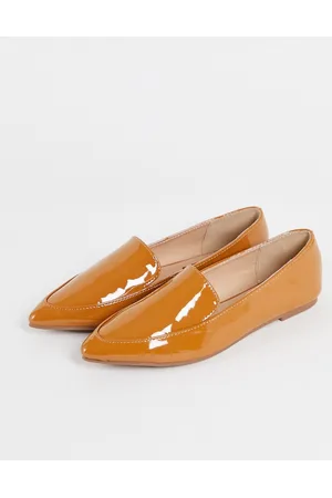 London Rebel Mocassini a punta color cuoio