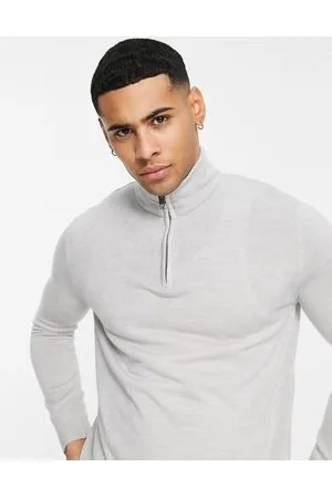 French Connection Maglione morbido con zip corta chiaro