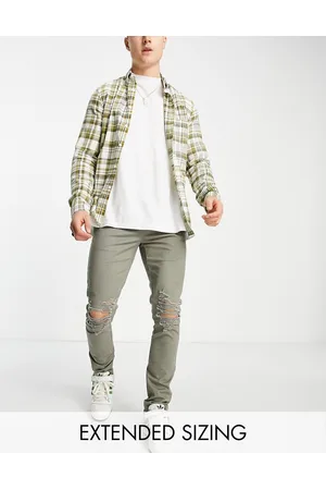 ASOS Pantaloni skinny kaki con strappi