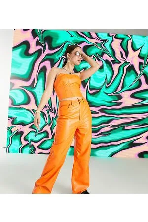 COLLUSION Pantaloni dad in pelle sintetica stile anni 