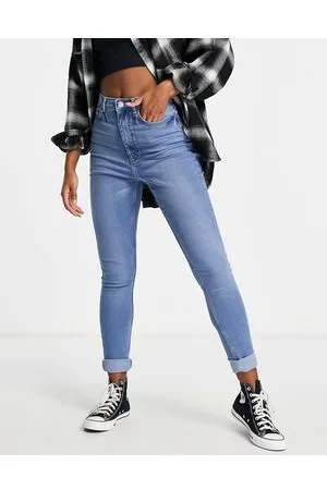 Pieces® Flex - Jeans skinny con vita molto alta lavaggio chiaro