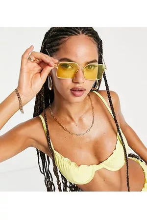 Missguided Top bikini con ferretto a coste con fondo ondulato