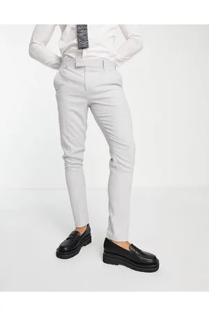 ASOS Wedding - Pantaloni da abito skinny ghiaccio testurizzati