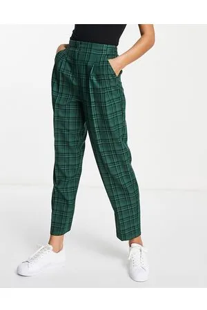 ASOS Pantaloni mom extra larghi e morbidi verdi a quadri