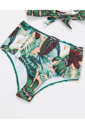 Missguided Slip bikini a vita alta a fiori