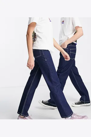 COLLUSION Unisex - x000 - Jeans dritti in denim grezzo stile anni 