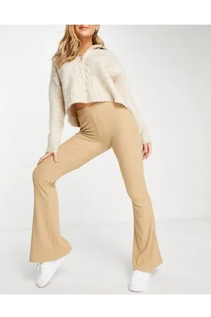 ONLY Pantaloni a zampa beige a coste