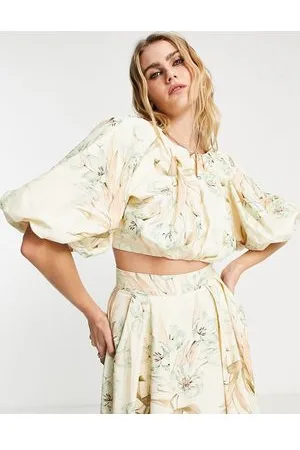 ASOS Crop top con coulisse e stampa a fiori