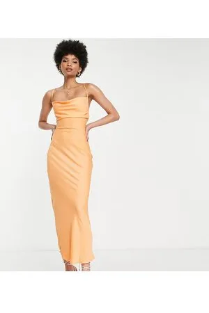 In The Style Esclusiva - Vestito midi con scollo ad anello in raso
