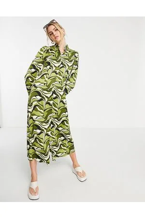 Y.A.S Vestito midi con stampa ondulata