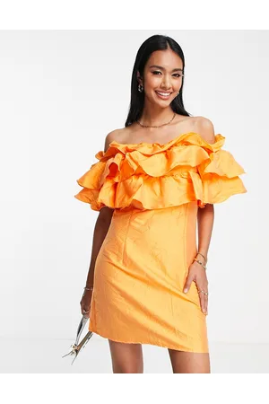 VERO MODA Vestito corto con spalle scoperte e volant oversize