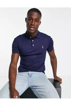 Ralph Lauren Polo slim in cotone Pima con logo a giocatore colorato