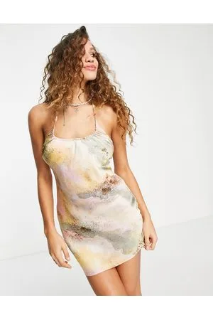 Topshop Vestito sottoveste corto con stampa pastello