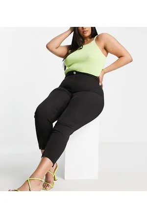 River Island Pantaloni a sigaretta con spacco sul fondo neri