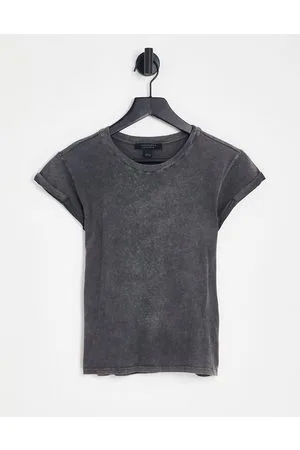 AllSaints Anna - T-shirt nera lavaggio acido