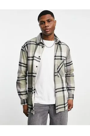 Dr Denim Frank - Camicia a quadri verde salvia